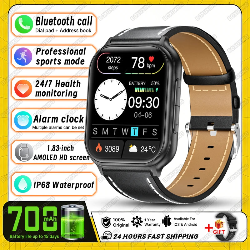 2026 Nuevo Bip 6 Pro Smart Watch Hombres Mujeres Deportes al Aire Libre Fitness Frecuencia Cardíaca GPS Track Llamada Bluetooth IP68 Impermeable Smartwatches