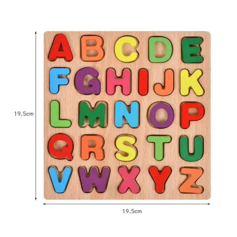 3D Colorful Alphabet Number Puzzle, Montessori Wooden Puzzles Matching Games, Early Education Toys, Mathematics Shape Cognition