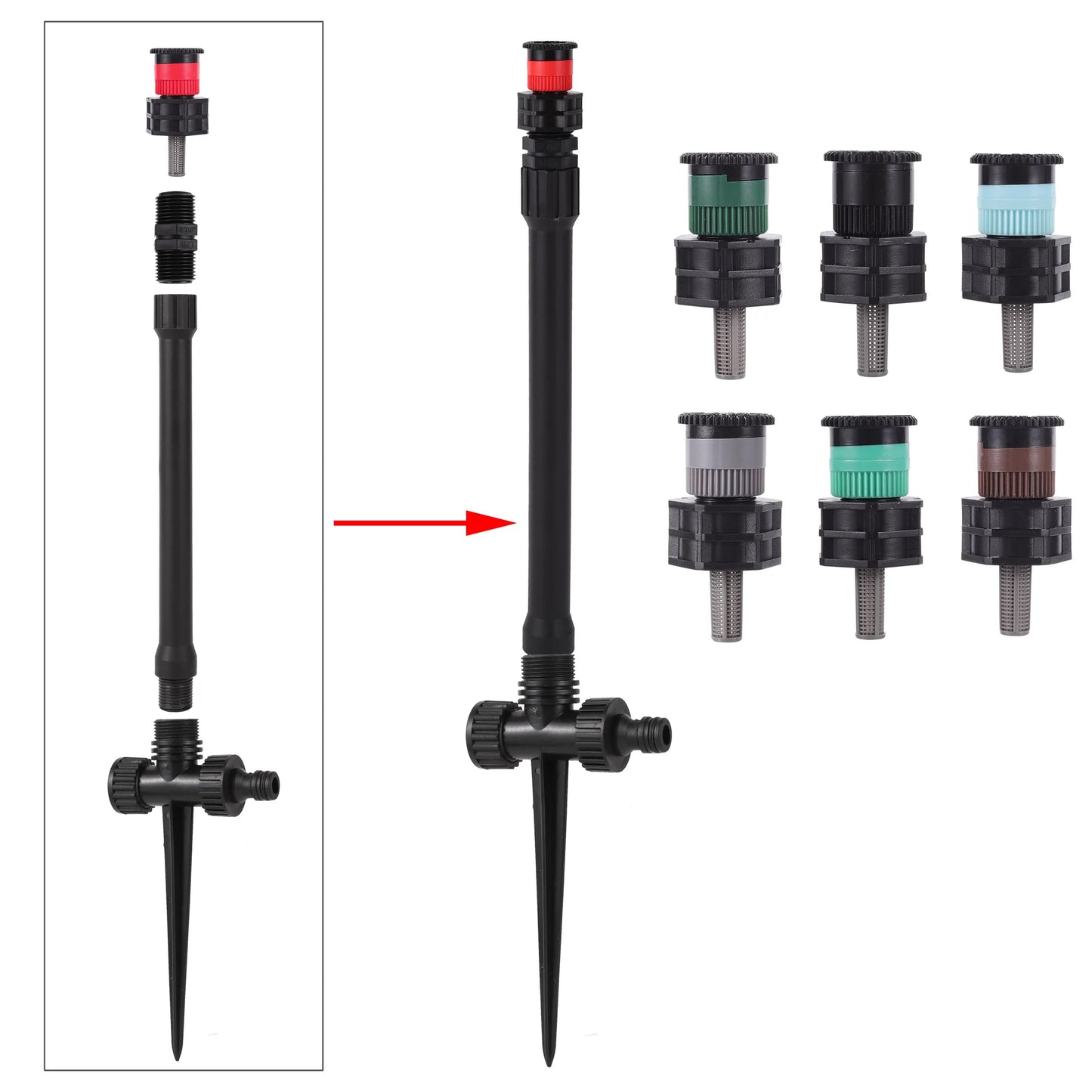 1Pc, Pop-up Sprinklers Replacement, Scattering Nozzles, 0~360 Degree Adjustable Garden Park Or Farm Grass Lawn Or Crops Irrigation Tool