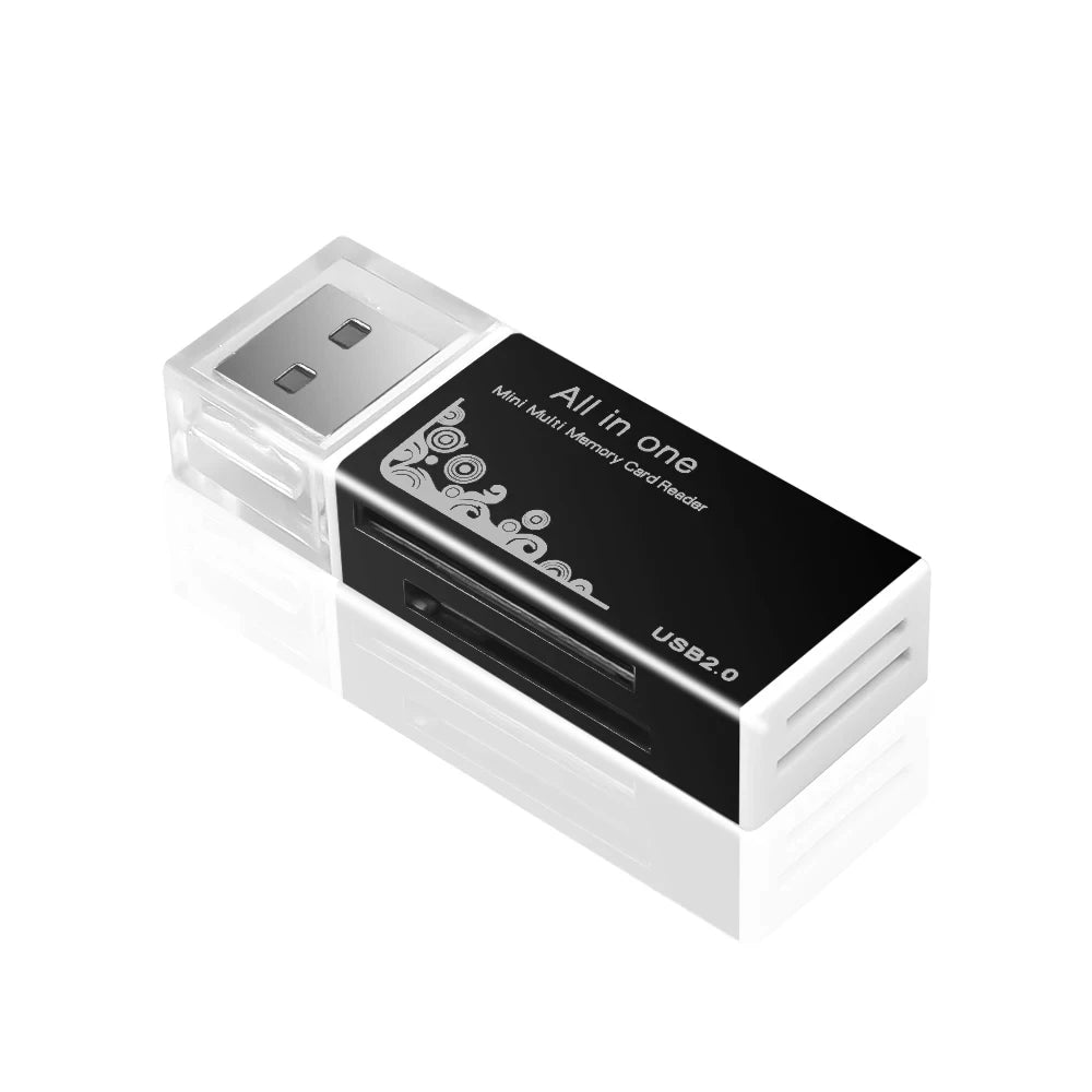 Card Reader 4 Ports, USB2.0 Memory SD TF Card SDHC MMC/RS MMC TF MS/MS PRO/MS DUO M2 Adapter for Laptop Desktop, PC Accessories