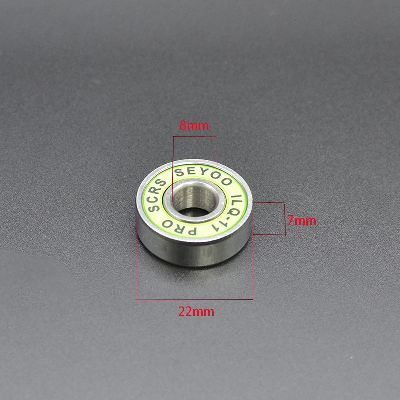 8Pcs 608 2RS Bearing ILQ-11 8x22x7 Green Longboard Speed Inline Skate Wheel Bearings Skate Scooter Smooth Skate Scooter Bearings