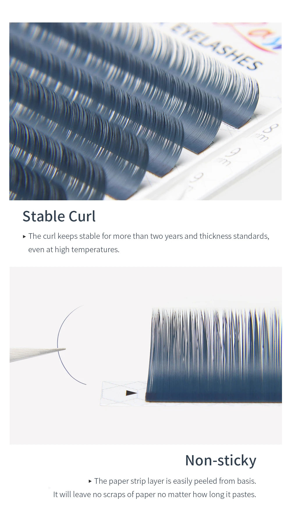 Colored Lashes, Lake Blue/ Lavender/ Cinnamon/ Dark Green/ Matcha Grey, Individual Natural False Colorful Eyelash Extension, GLAMLASH