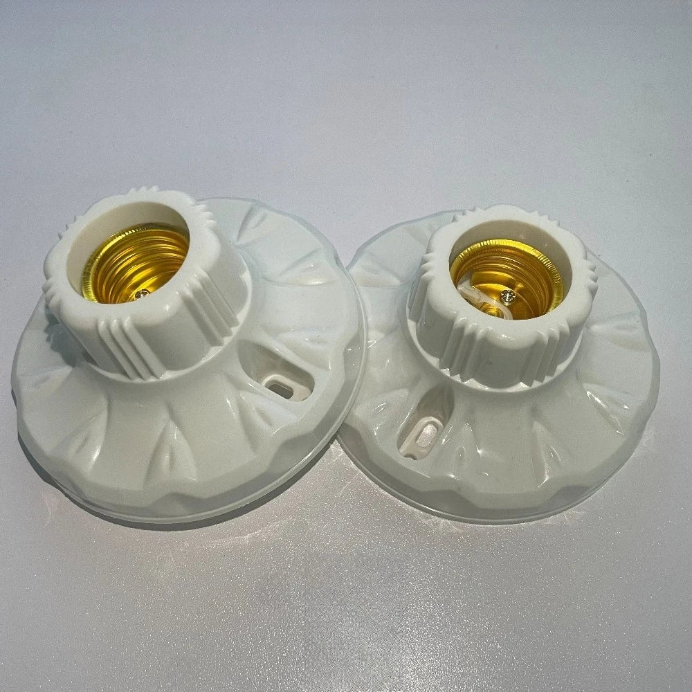 1-20Pcs, 220V E27 Screw Lamp, Stand Light Bulb Socket Holder Adapter Base, Cap Socket White Ceiling Light Lamp Bulb Fixing Base