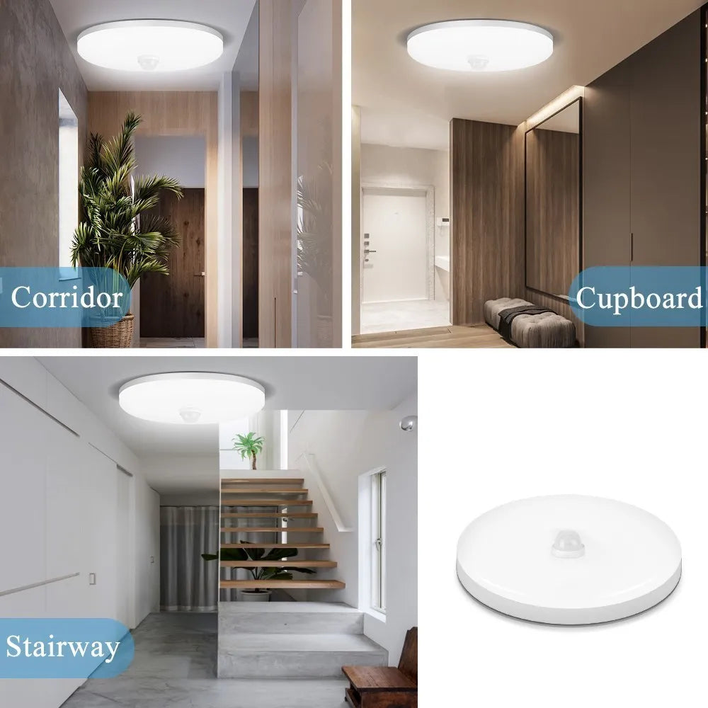 Led Ceiling Lamp With Motion Sensor, 40W 30W 20W 18W 15W 12W, Led Ceiling Light Fixtures For Entrance Balcony Corridor 110V 220V
