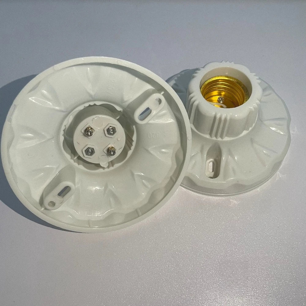 1-20Pcs, 220V E27 Screw Lamp, Stand Light Bulb Socket Holder Adapter Base, Cap Socket White Ceiling Light Lamp Bulb Fixing Base