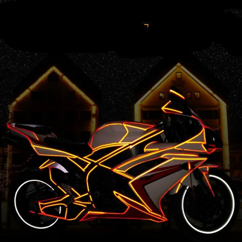 Safety Warning Stickers for Night Riding-Walking-Car-Helmet, Waterproof High Visibility Reflector Tape, Reflective Stickers, 1cmx8m