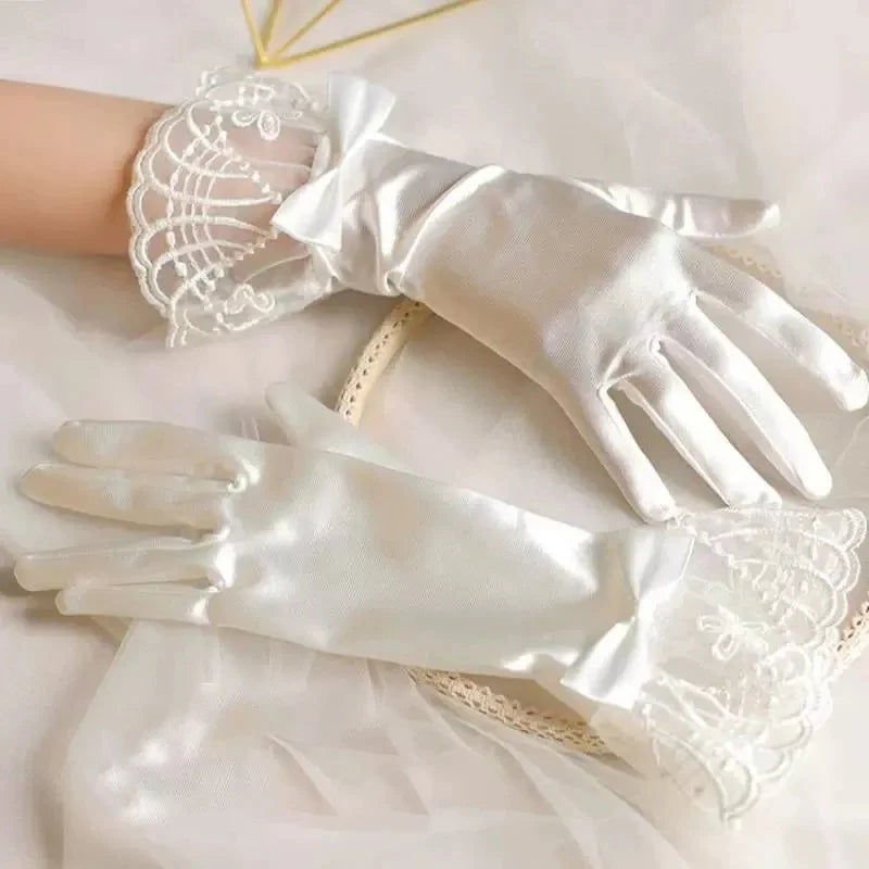 Sexy Transparent Black White Mesh Tulle Glove, Spring Summer Thin Short Glove, Party Dancing Dress Wedding Glove, Lolita New