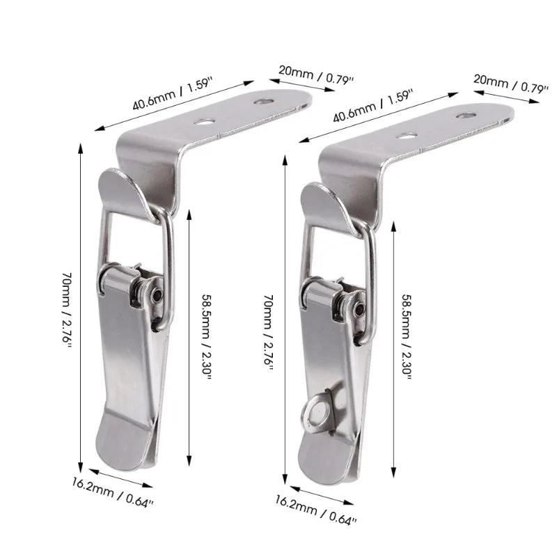 90° Duck-mouth Buckle Lock, Wooden Boxes, Hardware Closure Hasps, Snap Lock Clamp Quick Release Latch for Suitcase Drawers Cabinet