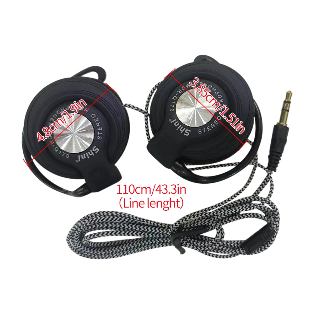 Q170 Universal 3.5mm Wired Headphones, HIFI Heavy Bass Headset, Over-ear Adjustable Ear Hook Earphones, Music Earphone