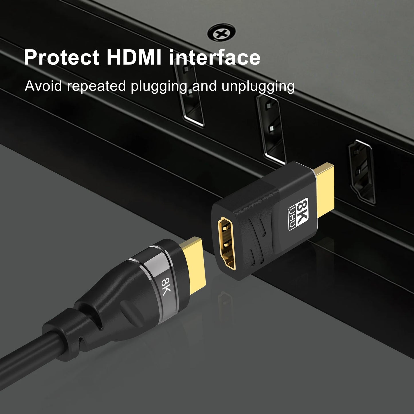 HDMI-Compatible Adapter, Mini/Micro HDMI To HDMI Adapter, 8K 60Hz 4K 120Hz/144Hz Male To Female Converter For HDTV Laptop PS5