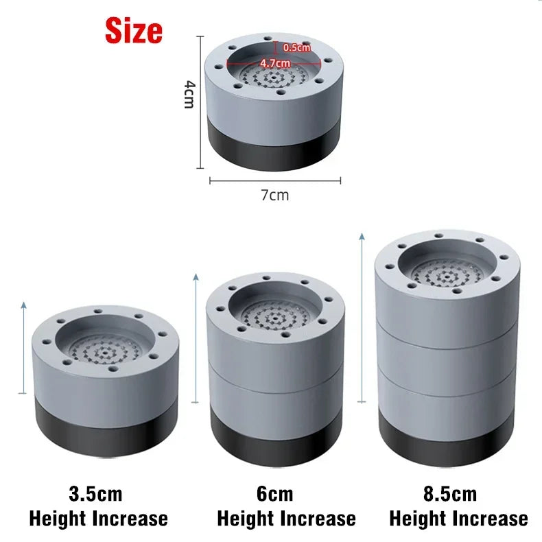 4Pcs, Anti Vibration Feet Pads, Rubber Legs, Slipstop, Silent Skid Raiser Mat for Washing Machine, Support Dampers, Stand Accessories