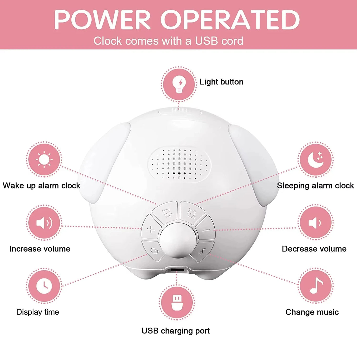 Child Alarm Clock, Digital Emotion Table Clock, Light Cute Cartoon Alarm Clock For Kids, Digital, Touch Sensing