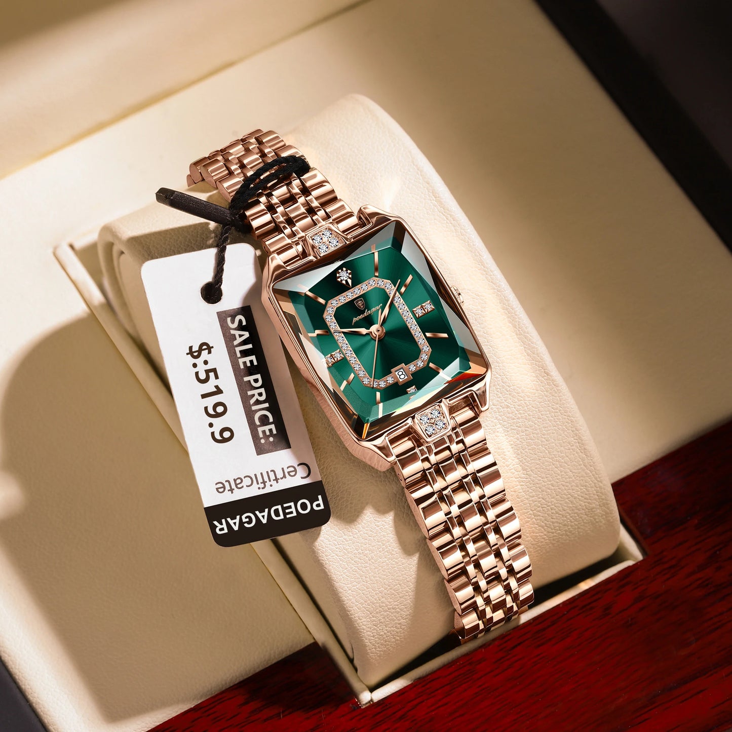 Luxury Watch For Woman, Waterproof Calendar High Quality Ladies Watch, Stainless Steel Quartz Women's Watches With Elegant Box, POEDAGAR