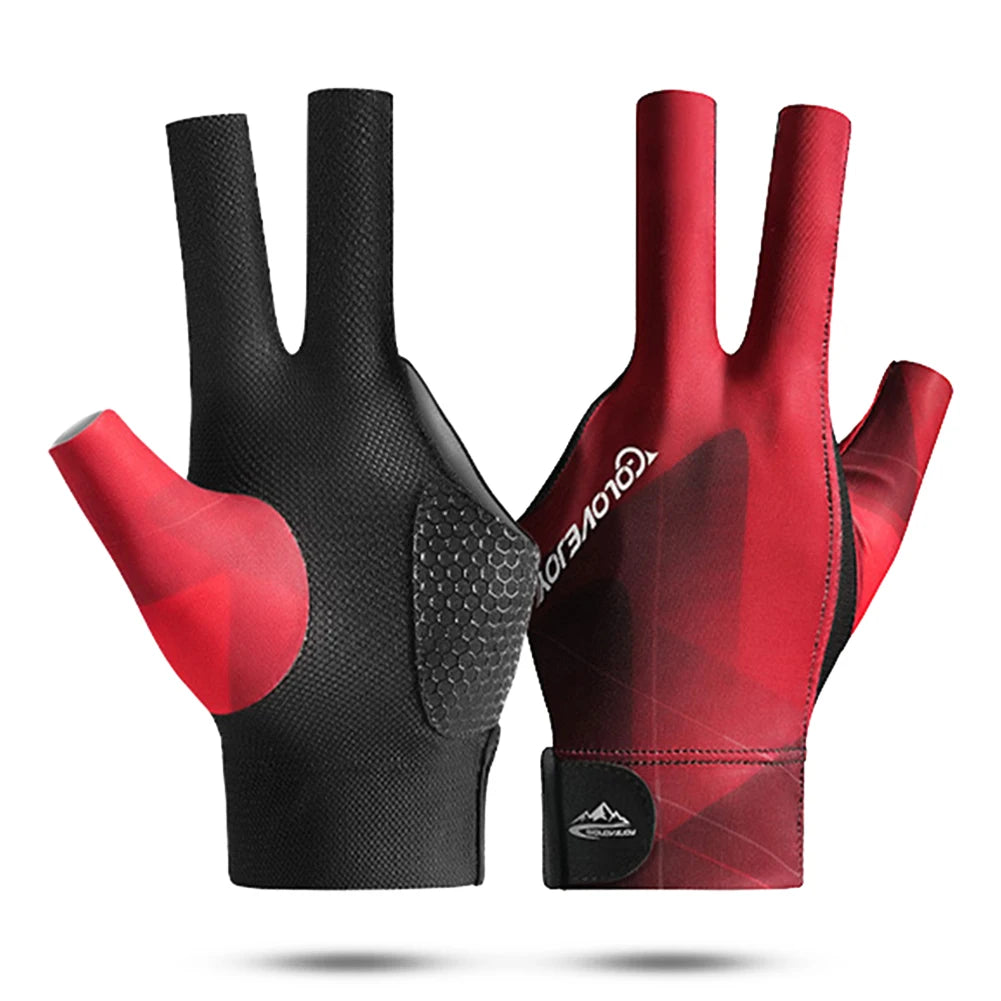 1Pc, Open Finger Billiard Gloves, Breathable Polyester Snooker Pool Glove, Adjustable Sticker, Smooth Soft Lightweight Amateur Training