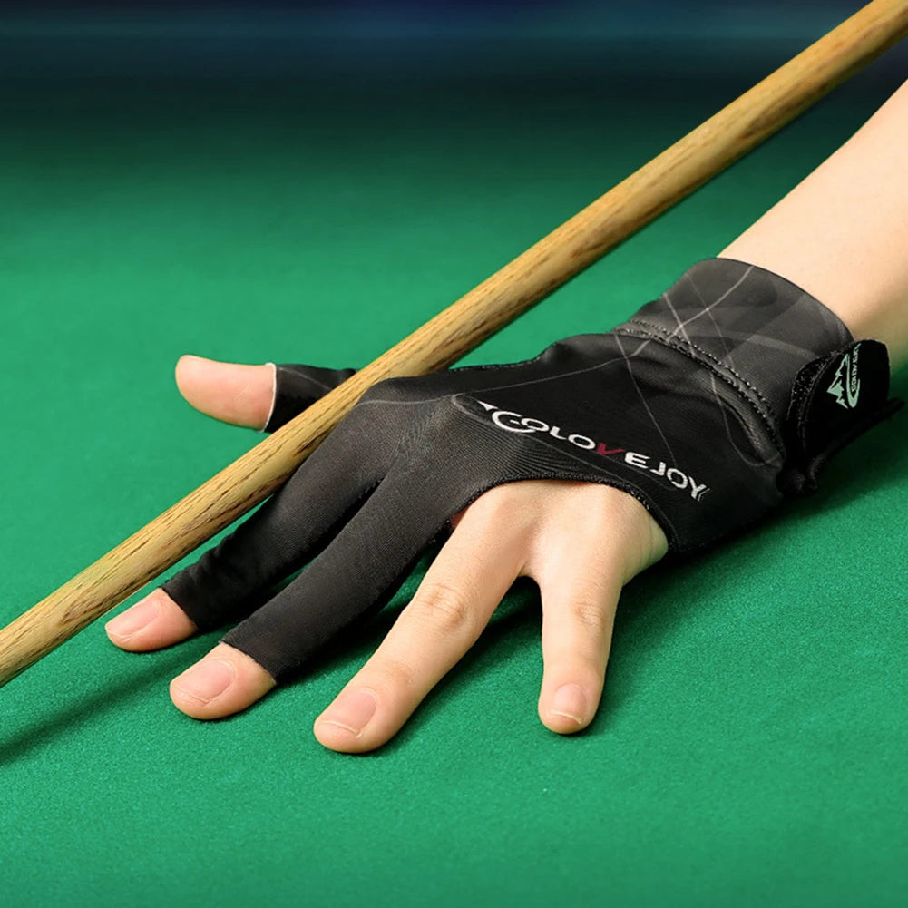 1Pc, Open Finger Billiard Gloves, Breathable Polyester Snooker Pool Glove, Adjustable Sticker, Smooth Soft Lightweight Amateur Training