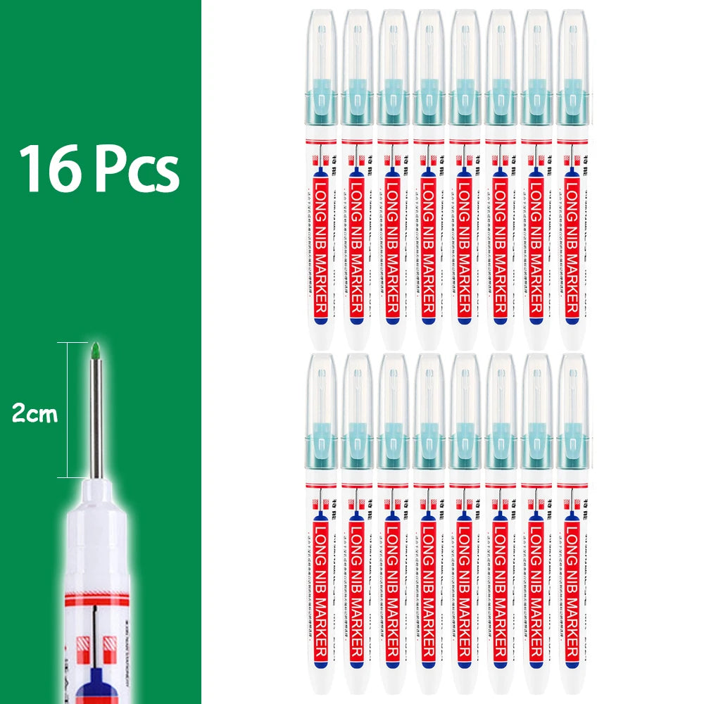 4-80Pcs, 2cm, Waterproof Long Head Markers, Deep Hole Marker Pen for Metal Carpenter, Red/ Black/ Blue/ Green Ink Woodworking Tools