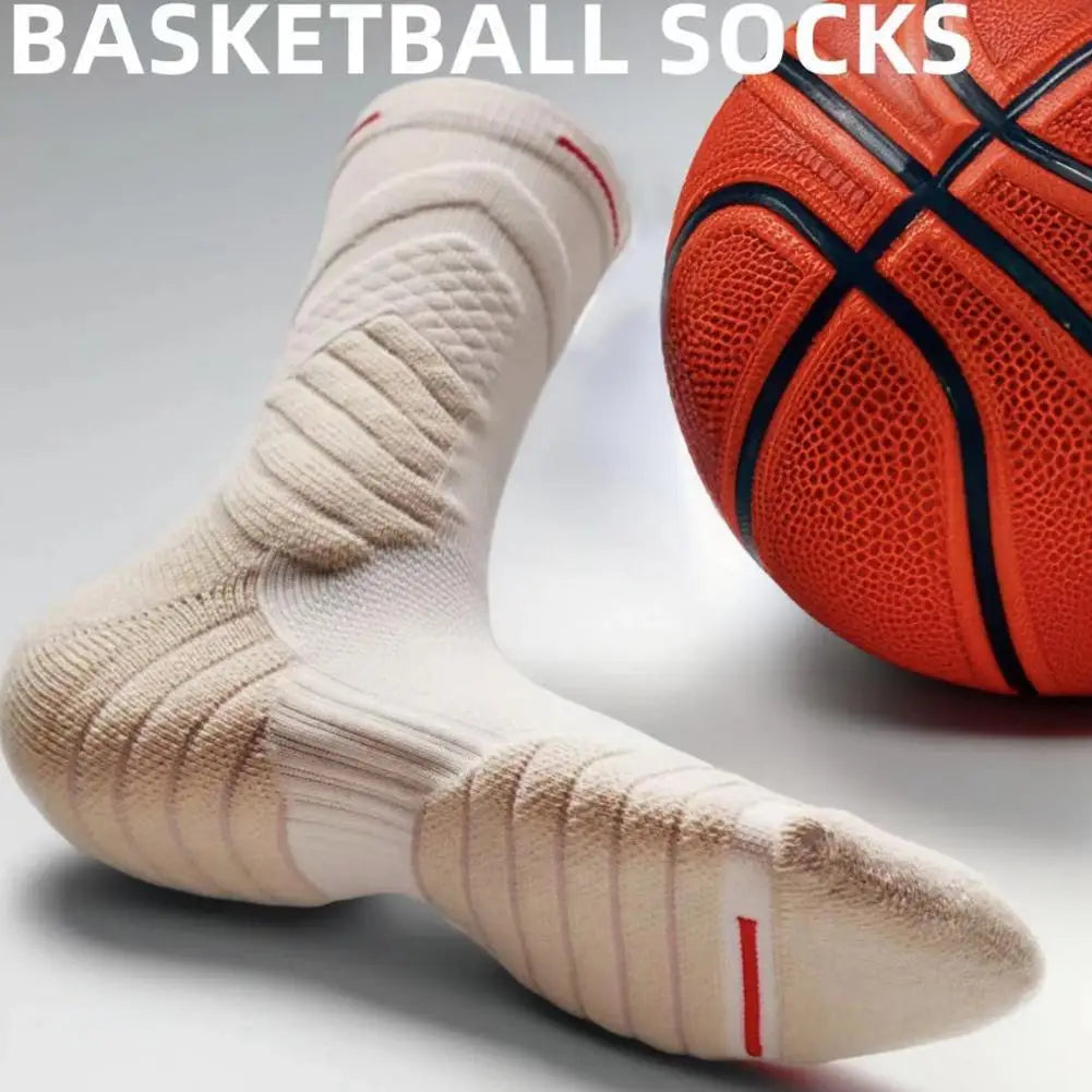 Bullfight 2.0 Men's High-top Sports Towel Basketball Socks, Bottom Practical Professional Long-tube Mid-tube Elite Thick Running Socks