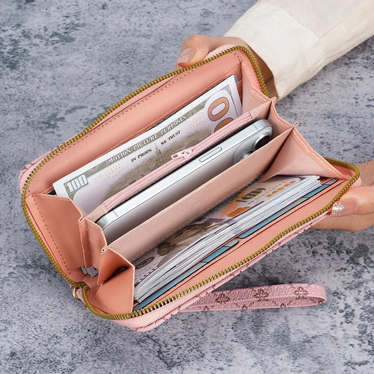 New Niche European and American Trend Printed Long Large-Capacity Multifunctional Wallet Clutch Wholesale Bag