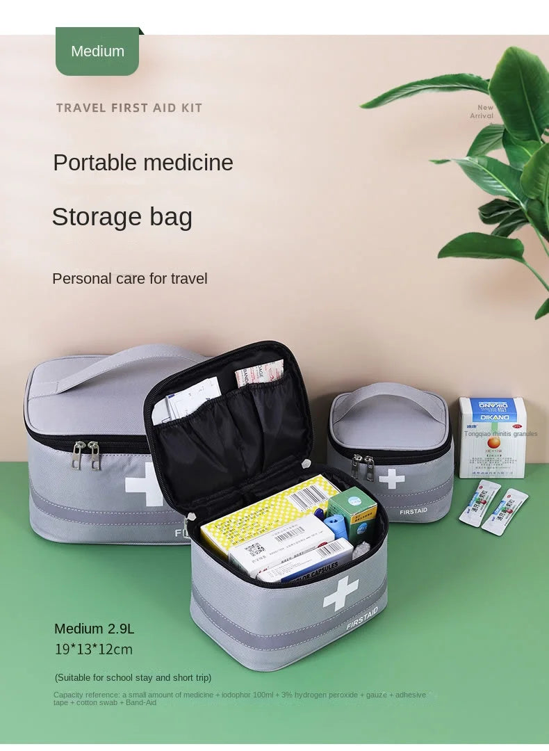 Portable First Aid Kit, Medicine Storage Bag, Outdoor Rescue Bag, Household Children's Large Capacity Medical Kit, Storage Organize