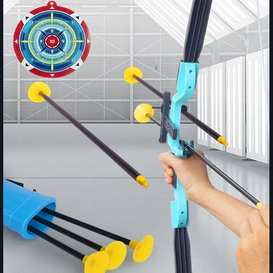 Juego de tiro con arco para niños, arco y flechas para exteriores, juego de juguetes de tiro con arco para niños de 4 a 8 y de 8 a 12 años, con flechas de ventosa para niños y adultos, alivio del estrés