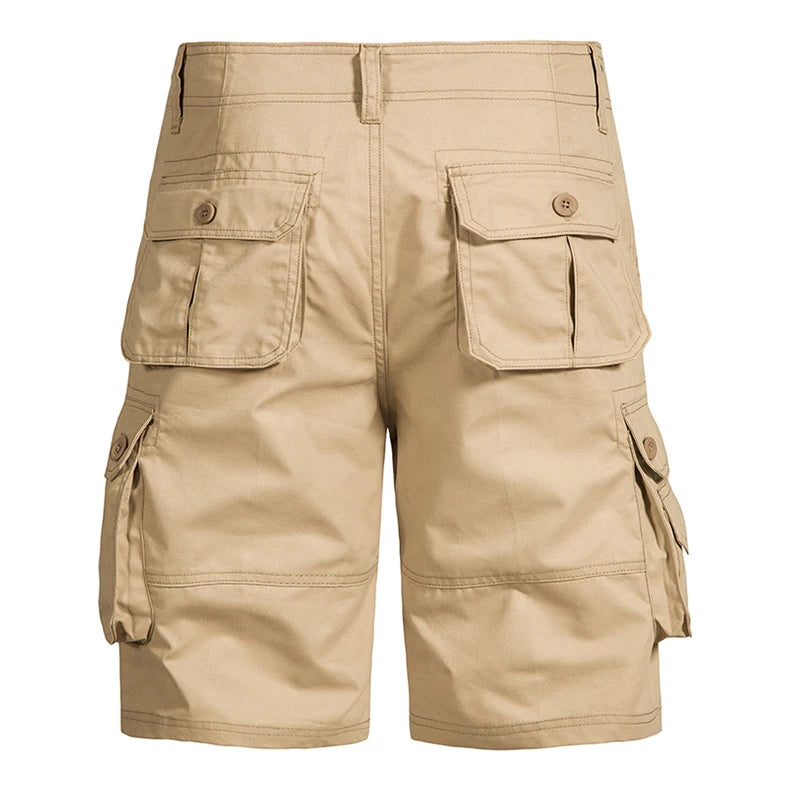 Men's Shorts Loose Large Size Multi-Pocket Overall, Summer Cotton Comfortable Nickel Pants, Outdoor Casual, Sports Beach Pants