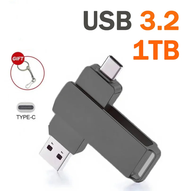 16TB USB3.2 Flash Drives High Speed Transfer Metal Pendrive Memory Card Pendrive Flash Disk Memoria Waterproof Stick NEW