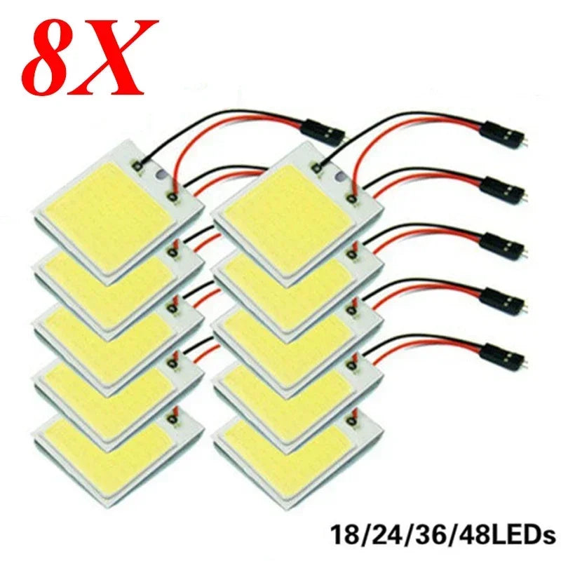 4Pcs, Car Interior Accessories, 18/24/48 SMD T10 4W 12V COB, Car Interior Panel LED Lights Lamp Bulb, Car Dome Light Car Panel