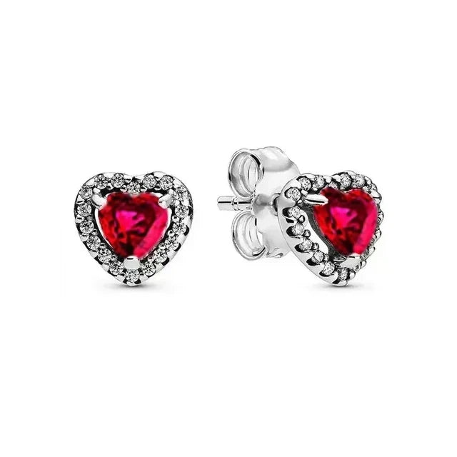 New S925 Silver Colored Zircon Necklace Earrings Suitable for Valentine's Day, Mother's Day, Anniversary Gift DIY Charm Jewelry