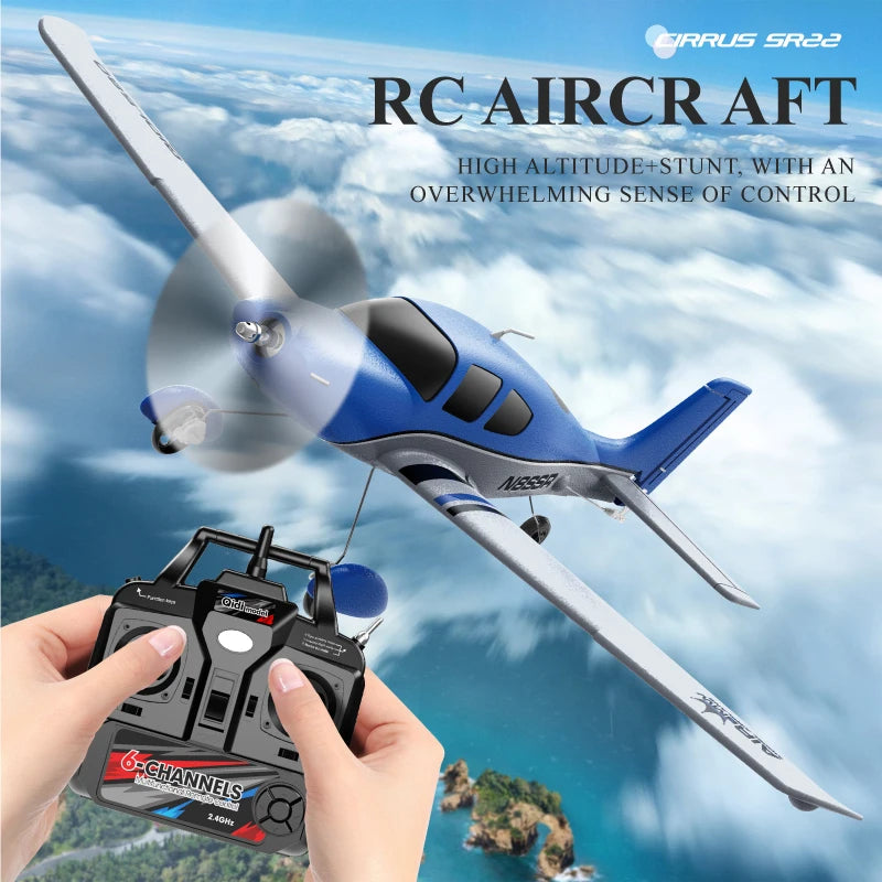 Stunt RC Glider Plane, 4CH 2.4G Remote Control, Brushless Aircraft EPP Foam Fixed Wing Airplane Model Toys for Children, QIDI580