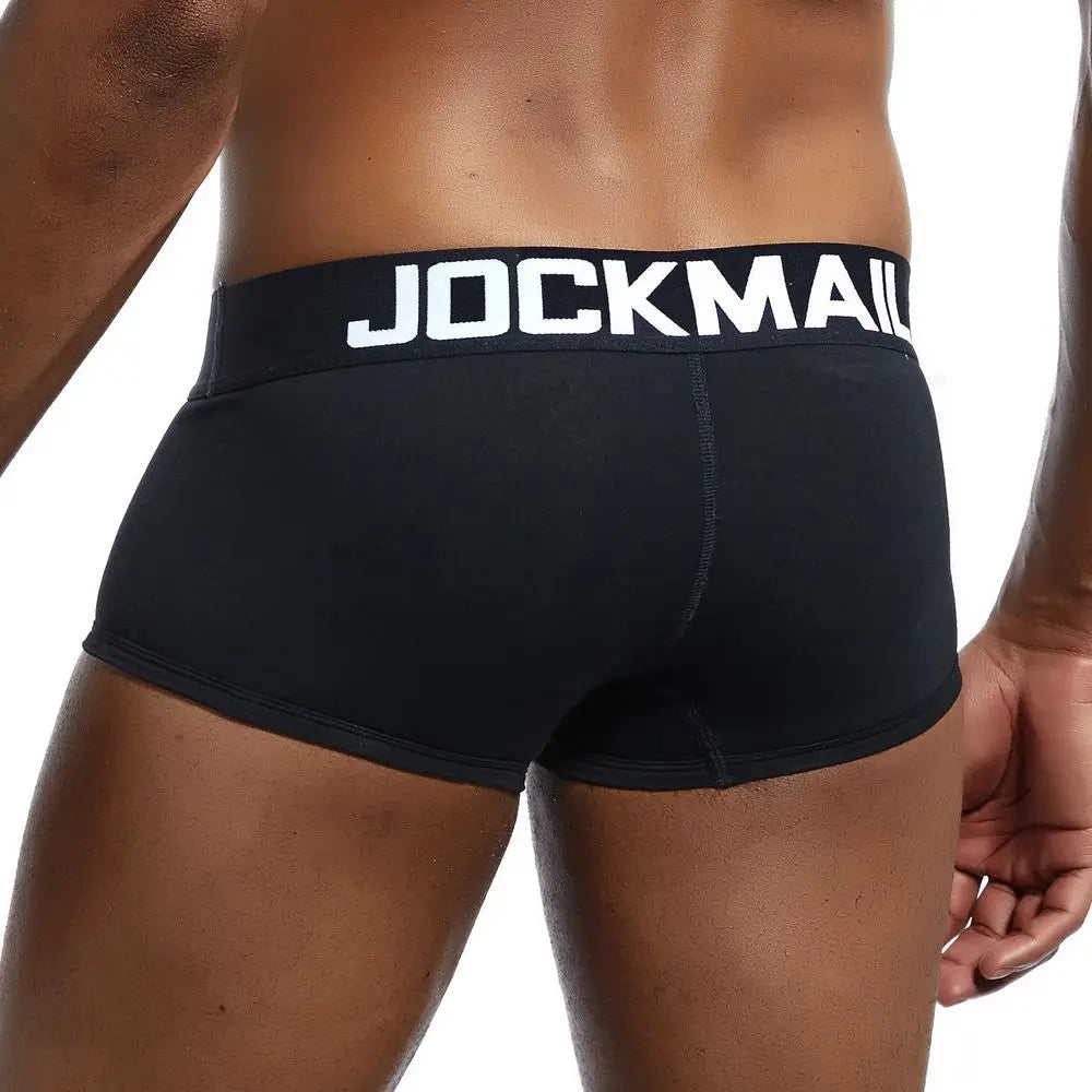 Male Panties, Breathable Boxers, Cotton Men Underwear, U convex pouch Sexy Underpants, Printed leaves Homewear Shorts, JOCKMAIL