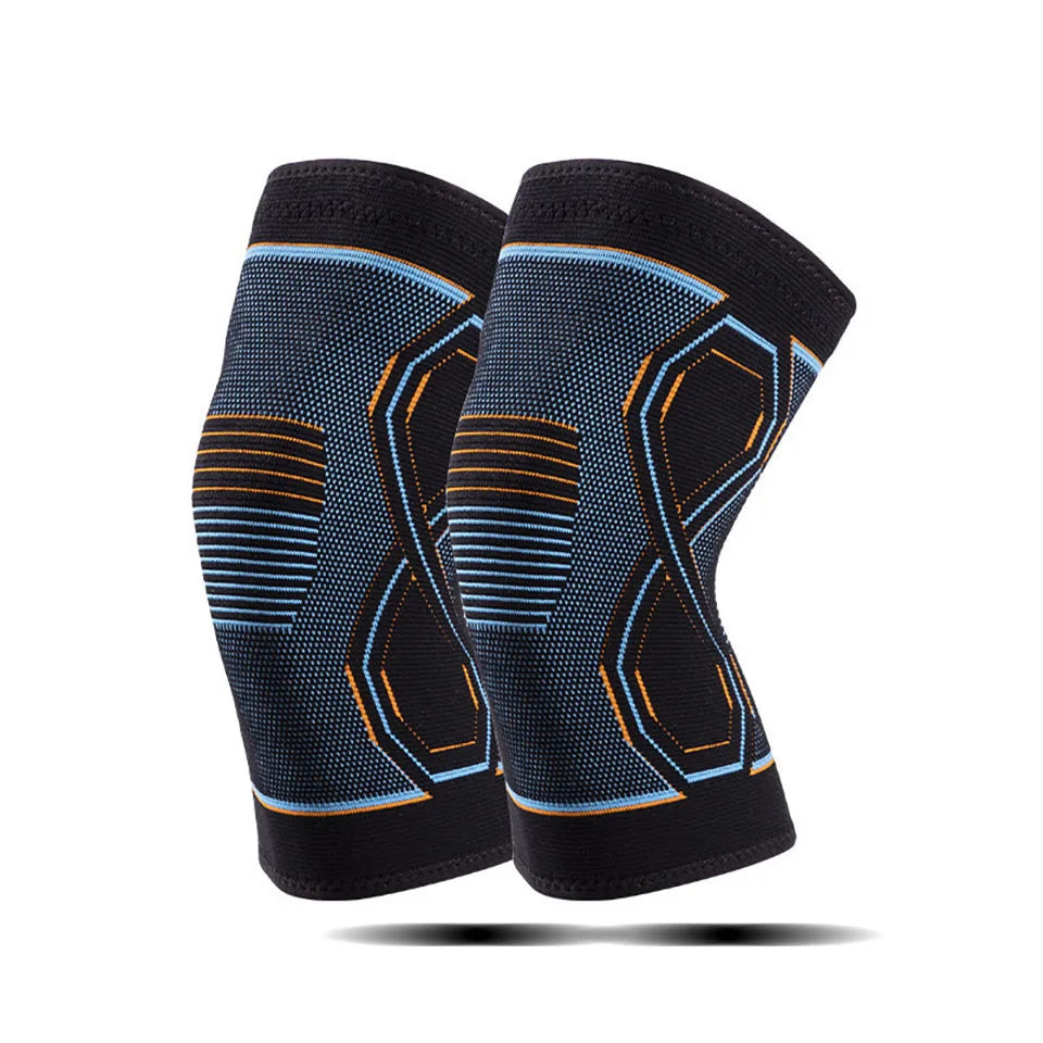 Knee Pads: Four-Sided Knitted, High Elasticity, Double Silicone Anti-Slip, Muscle Strain Protection, Strong Knee Support for Men and Women
