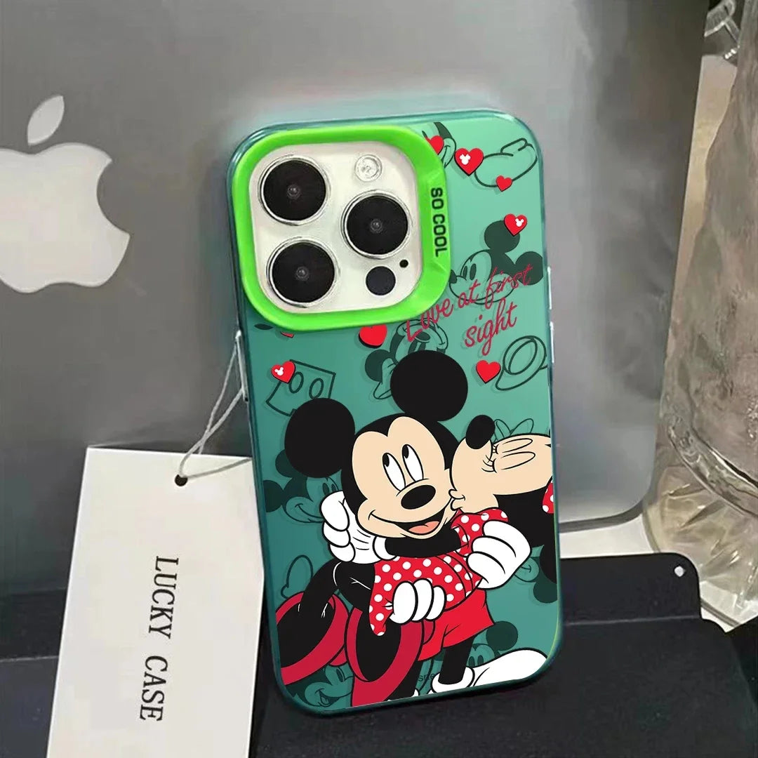 Lovely Mickey Minnie Mouse Cartoon Cute Couple Phone Case For iPhone 16 15 14 13 12 11 Pro Max XR XS Max 7 8 Plus MINI, Y2K Cover