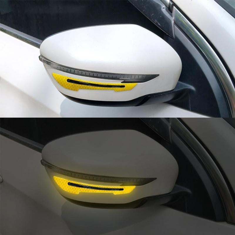 2Pcs/set, Car Rearview Mirror Reflective Sticker, Safety Warning Reflective Sticker, Car Rearview Mirror Decorative Strip