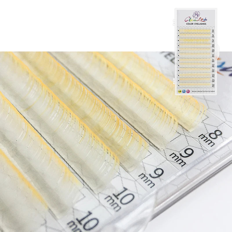 Colored Lashes, Lake Blue/ Lavender/ Cinnamon/ Dark Green/ Matcha Grey, Individual Natural False Colorful Eyelash Extension, GLAMLASH