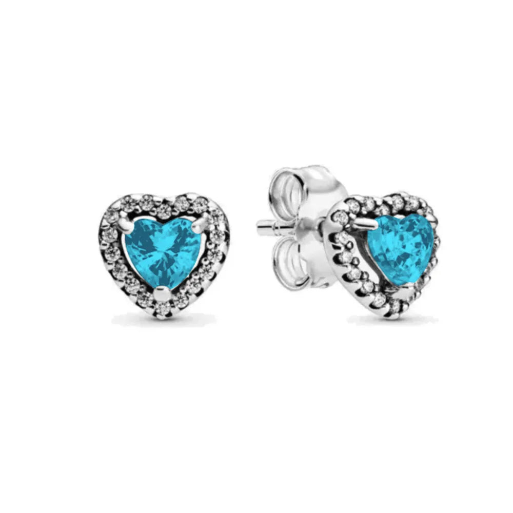 New S925 Silver Colored Zircon Necklace Earrings Suitable for Valentine's Day, Mother's Day, Anniversary Gift DIY Charm Jewelry