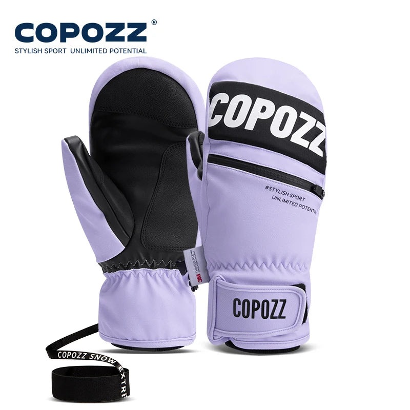 3M Thinsulate Thick Adult Teenage Professional Snowboard Ski Gloves, Windproof Winter Warm Thermal Snow Mittens, Snowmobile Gloves, COPOZZ