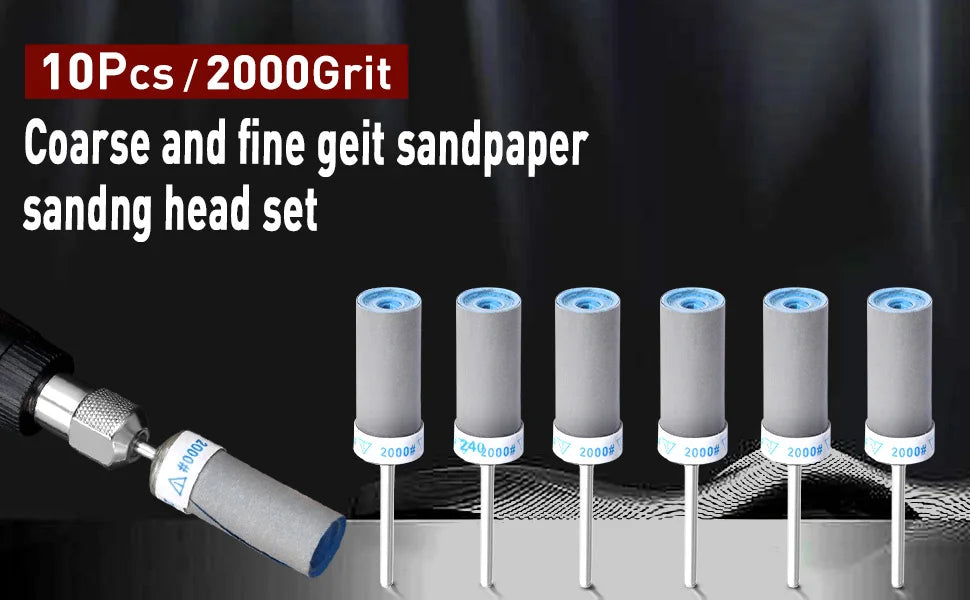25Pcs, Sanding Drums, Sandpaper Sticks Set with 1/8"(3mm) Shank for Dremel Rotary Tool, 180/240/600/1000/1500/2000 Grits Different