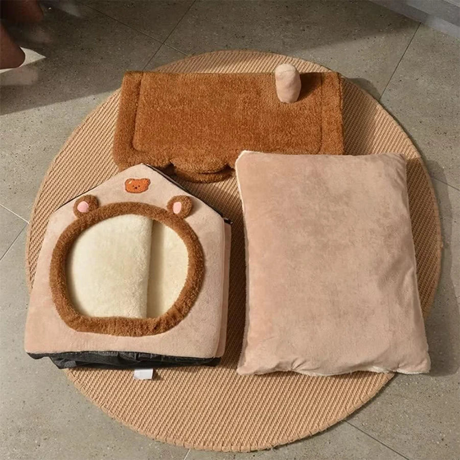 Foldable Pet House, Removable Washable Cat House, Puppy Cave Sofa, Pet Bed House for Extra Small Dogs and Small and Medium Cats