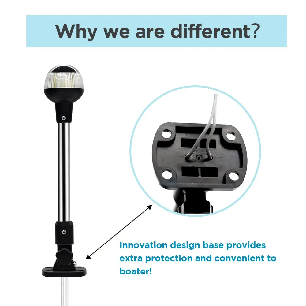 NEW Fold Down 360 Degree LED Boat Navigation Light for Yacht Marine Anchor Light, 12~24 V Sailing Signal Light  Boat Accessories