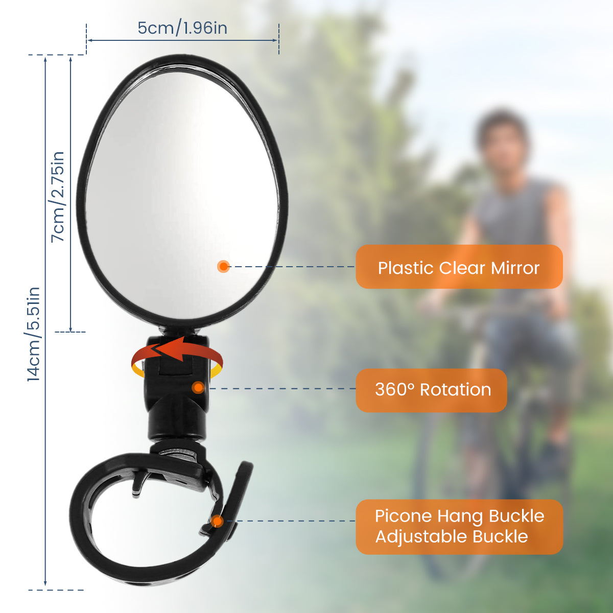 2Pcs, Car Rearview Mirrors, 360° Blind Spot Mirror, Adjustable Rotatable Convex Wide-angle Clear Rearview Safety Mirror Accessories