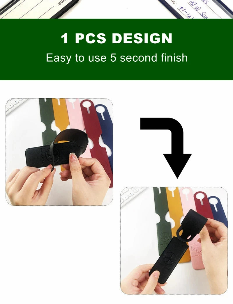1Pc, PU Leather Luggage Tag, Creative Baggage Suitcase Identifier, ID Address Holder Boarding Tags, Portable Label Travel Accessories