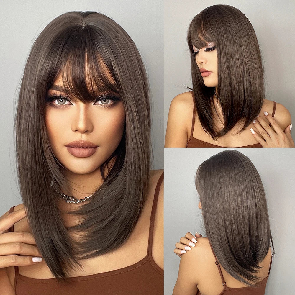 White Long Straight Synthetic Wigs for Women, Colorful Cosplay Party Fake Hair with Bangs, White Wig, HighTemperature Fiber, HENRY MARGU
