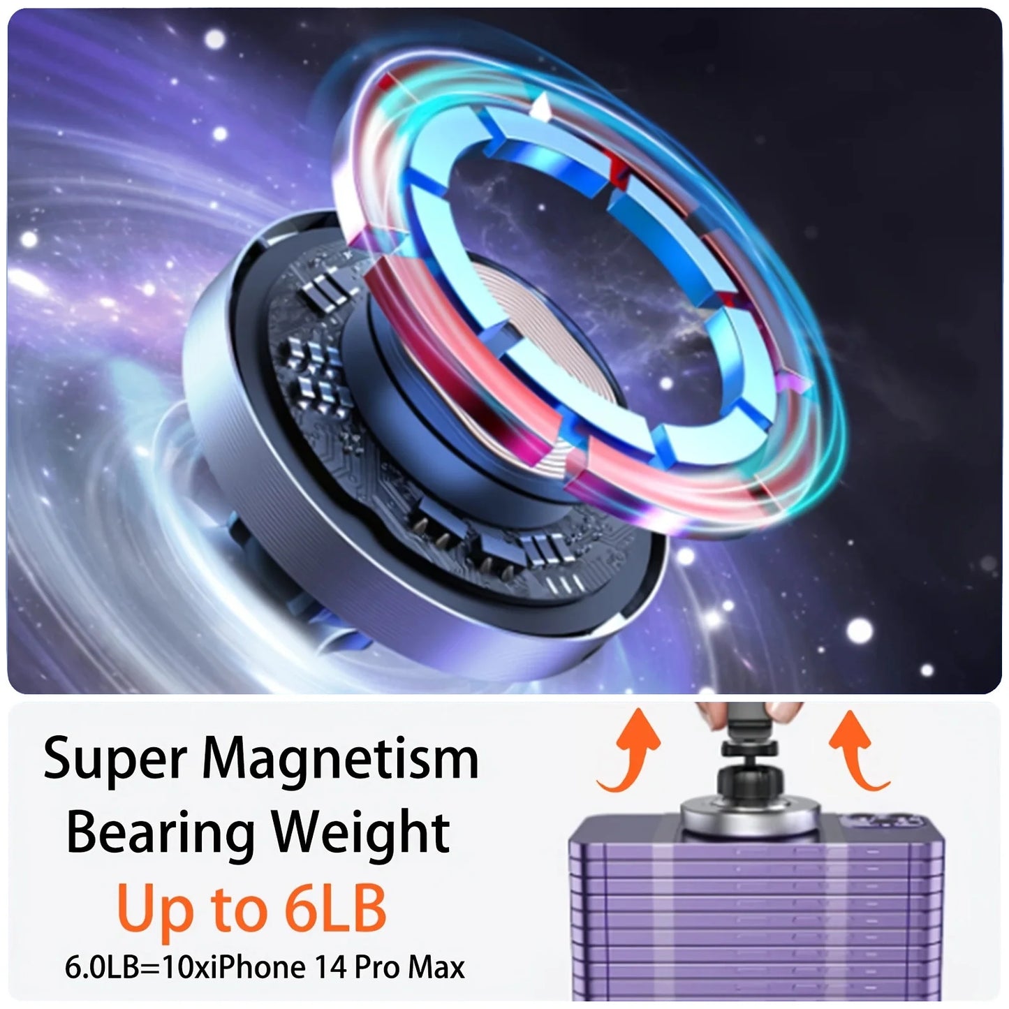 Magnetic Car Phone Holder, 15W wireless charge Vent Magsafe Ring Car MountFit for iPhone 14 13 12 Pro Plus, Mini MagSafe Case
