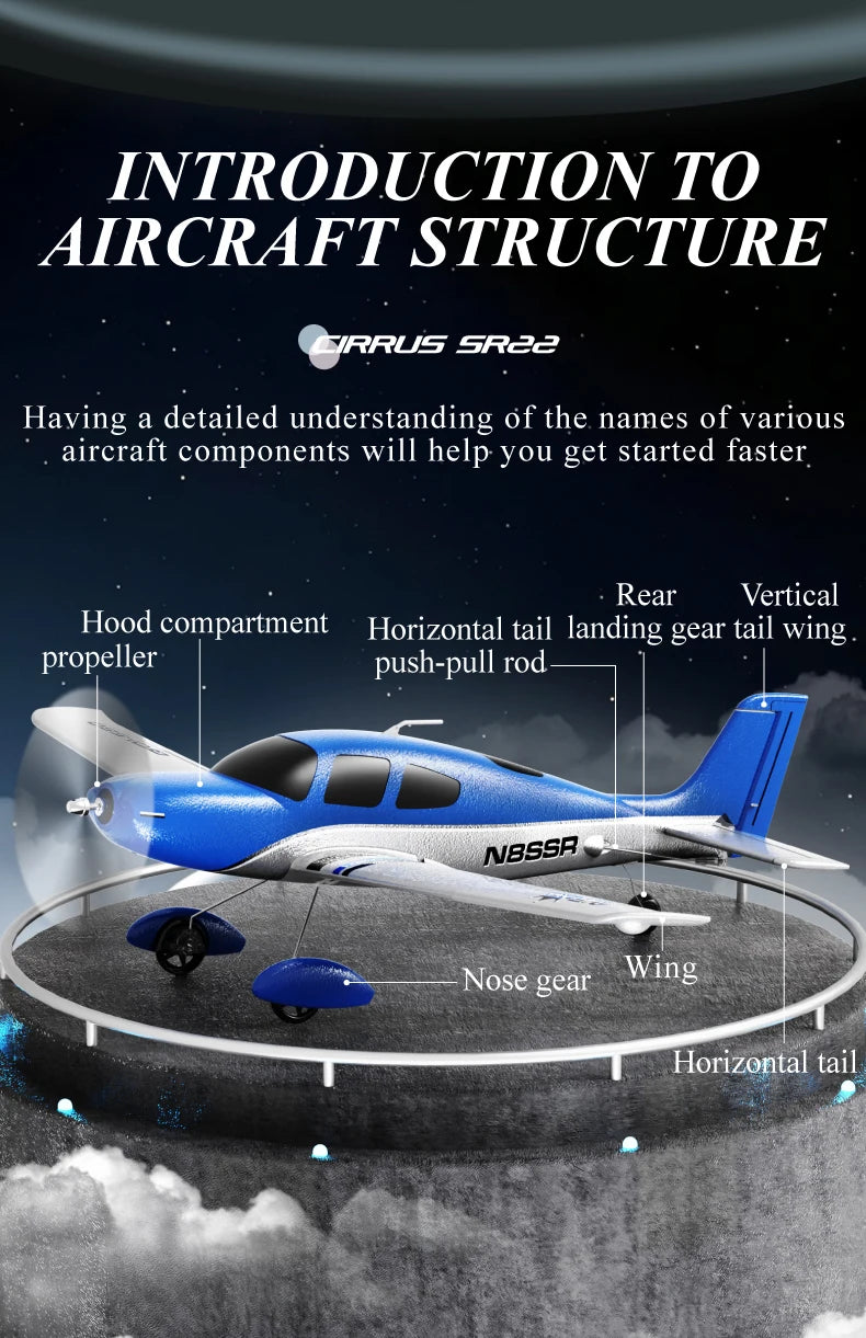Stunt RC Glider Plane, 4CH 2.4G Remote Control, Brushless Aircraft EPP Foam Fixed Wing Airplane Model Toys for Children, QIDI580