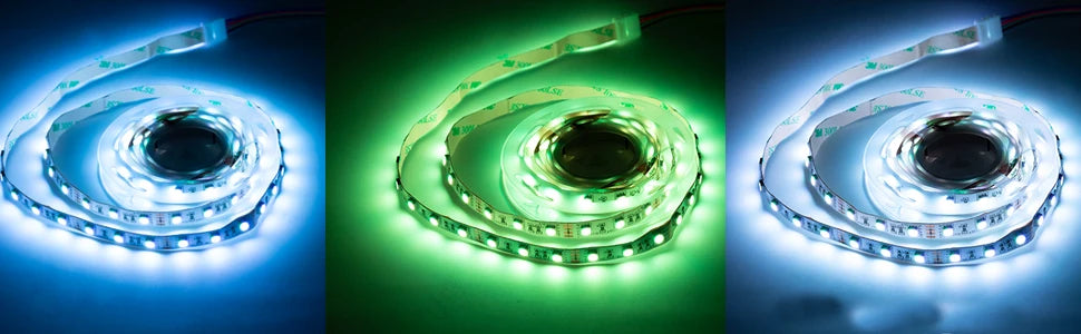 5050 LED RGB Strip Light Connector, 4 Pin Conductor, 10mm Strip to Controller Jumper Solderless Clip On Pigtail Power Adapter