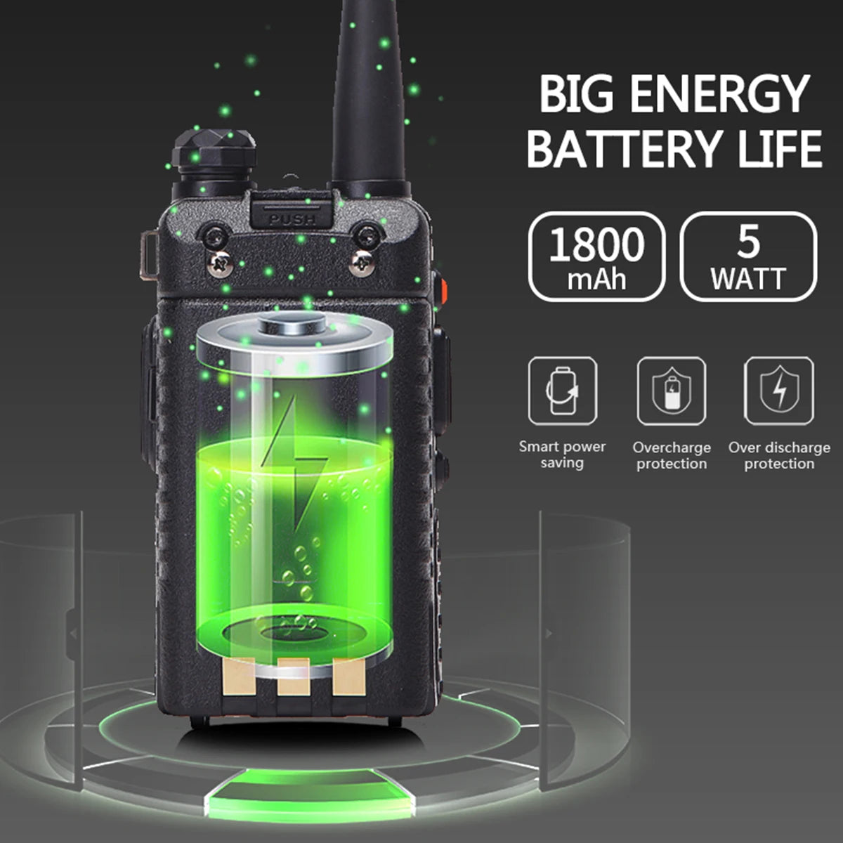 Walkie Talkie, UV 5R 5W 8W Dual Band Ham Two Way Radio, Vhf Uhf FM Radio, Handheld Transceiver, Hunting 16KM, BAOFENG