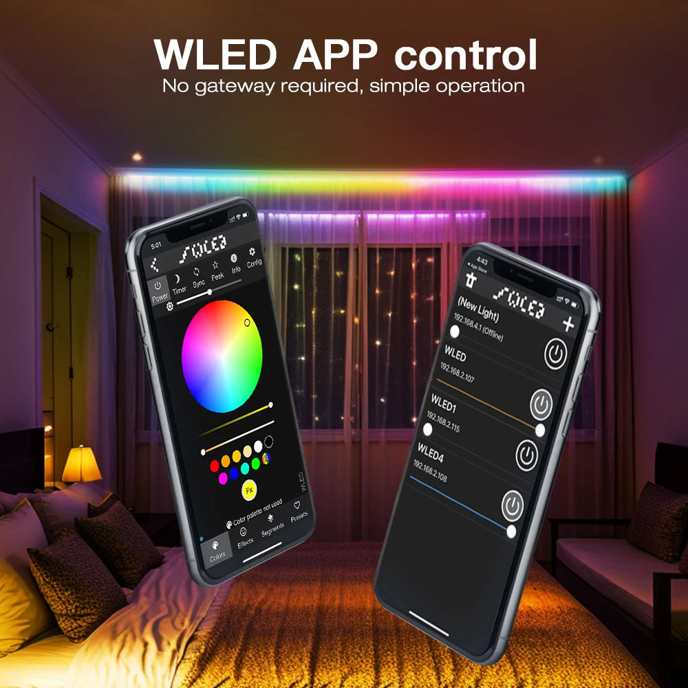 WLED LED Controller, ESP32, Mic Music UART RGB IC Digital Lights Addressable String Lighting, GLEDOPTO