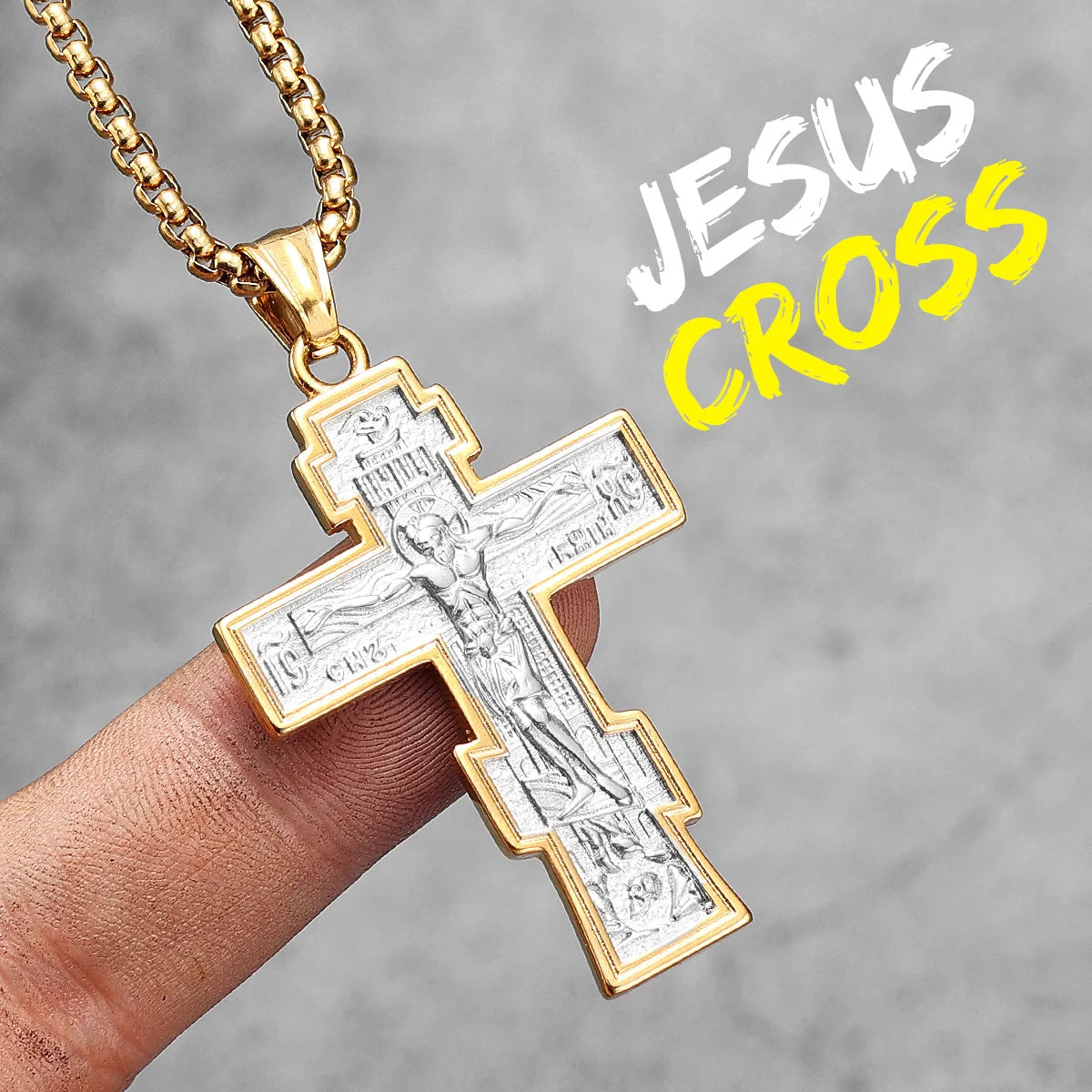 INRI Jesus Cross Amulet Stainless Steel Men Women Necklaces Pendants Chain Amulet Punk Trendy Jewelry Creativity Gift Wholesale