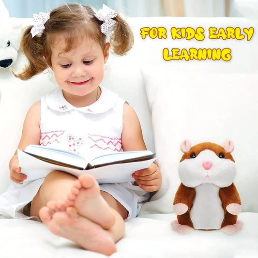 Aprende a imitar el habla. Pequeño hámster de peluche. Juguete divertido que habla. Muñeco hámster que asiente. Juguete para calmar al bebé que llora. Regalo para niños.