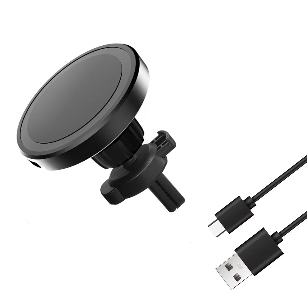 15W Car Magnetic Air Vent Phone Holder Wireless Charger Stand For Magsafe iPhone 17 16 15 Pro Max 14 13 12 Fast Charging Station